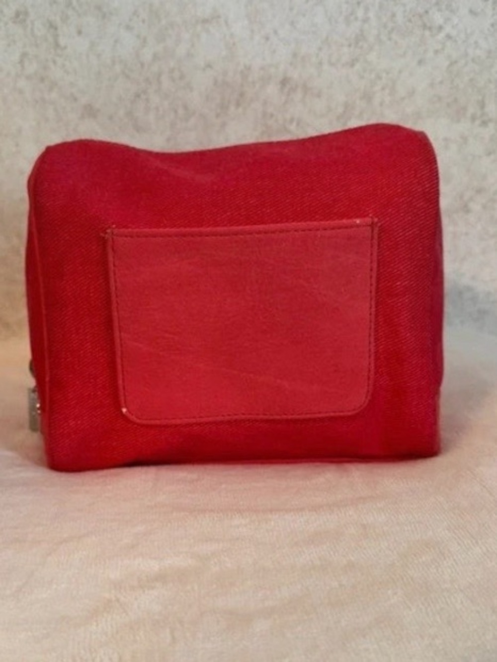 See by Chloé Red Canvas Cosmetic Case Vanity Pouch Travel Bag Lux Designer